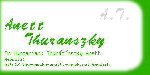 anett thuranszky business card